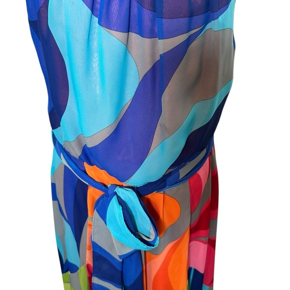 Soft Surroundings Bright Multicolored Halter Maxi Dress Size Small Wedding Beach - Picture 2 of 5